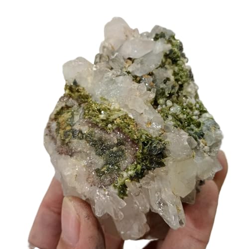 Cuarzo con epidota DSZUJTYROP, piedra natural decorativa de 200g 4