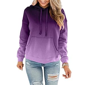 BeadChica Womens Casual Hoodies Crew Neck Long Sleeve Sweatshirts With Pocket Lightweight Pullover Tops