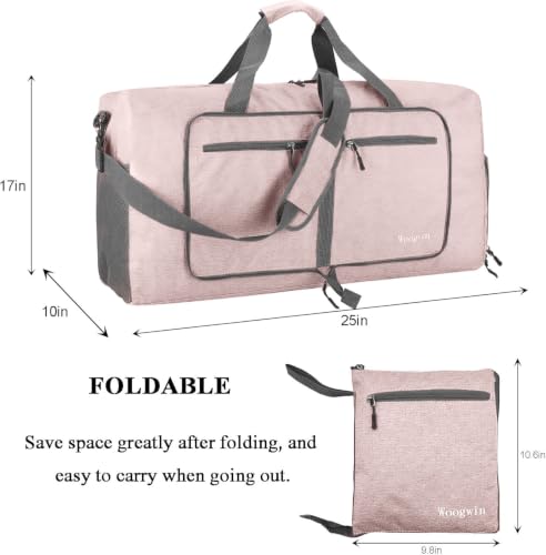 Image of Woogwin Travel Duffel Bag Large Foldable Waterproof Overnight Bag for Beach Swim Bags Pool Sports Gym