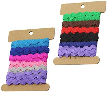 Healifty 2 Roll RIC Rac Trim Ribbon Polyester Ribbon Gift Wrapping Ribbon for DIY Craft Wedding Bridal Belt Hair Bow Wreath Baby Shower Packing Style 2