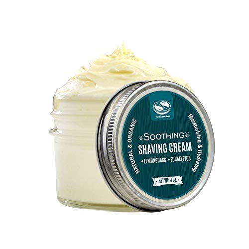 4 fl. Oz Lemongrass & Eucalyptus Shaving Butter, Naturally Moisturizing & soothing shave, Excellent Shave Butter for Men & Women with Sensitive Skin
