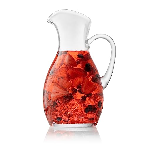 Godinger Pitcher Carafe, Crystal Glass Water Pitcher Carafe with Handle, 65oz, Made in Europe