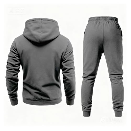 Men Joggers Set Hooded Sweatshirt Fleece Sweatpants Joggers Tracksuit - image 3