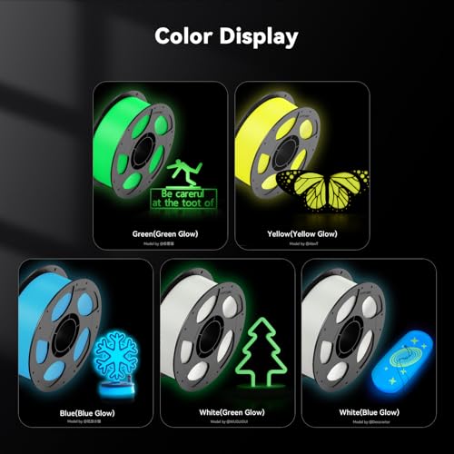 Image of ANYCUBIC PLA 3D Printer Filament, Glow in The Dark, 3D Printing PLA Filament 1.75mm Dimensional Accuracy + /- 0.02mm, 1KG Reusable Spool (2.2 lbs), Green PLA, Glow Green