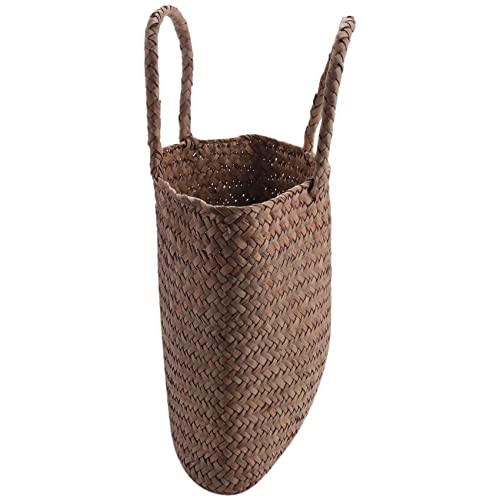 Casual Straw Bag Natural Wicker Tote Bags Women Braided Handbag For Garden Handmade Mini Woven Rattan Bags, Brown4