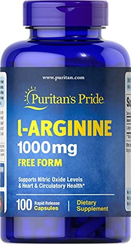 Puritan\'s Pride L-arginine 1000 Mg Capsules, 100 Count, White, (4332490165)