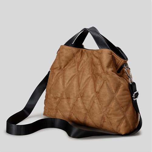 Sac à main pratique matelassé grand volume en daim - 4