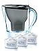 Brita 48259 Wasserfilter Marella Cool, Starterpaket inklusive 3 Kartuschen, graphit