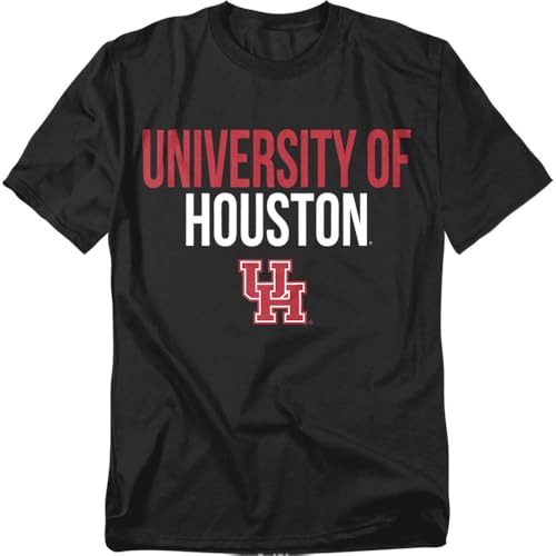LOGOVISION University of Houston Stacked Unisex Adult T Shirt Black Large