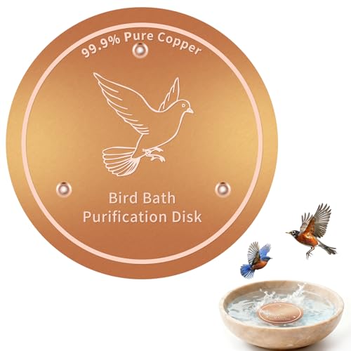 Bird Bath Copper Discs - 99.9% Pure Copper Cleaner, 1 mm Thick with Triple-Point Support, Reinforced Design for Safe Clean Water, Universal Fit for Outdoor Birdbaths and Bowls, All-Season Use