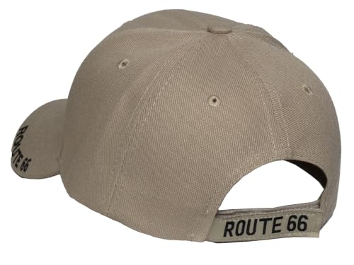 Image of TOP HEADWEAR Route 66 Embroidered Baseball Cap Americana Travel Hat | Mens Womens Historic Highway Inspired Style & Detailed Road Map Embroidery