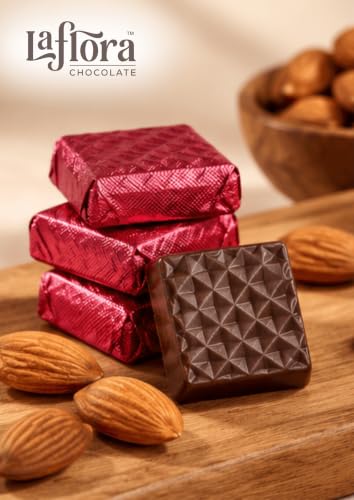 Image of Laflora Roasted Almond Chocolate | Premium Chocolate Coated Roasted Almonds | Crunchy Nutty Chocolate Snack | Rich Cocoa Flavor | Perfect for Gifting & Snacking | Resealable Pack