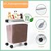 Nobleza - Futterbehälter für Haustiere, 20 L, für Haustiere, Lebensmittelbox mit Rädern, Klappdeckel, Luftdicht, Transparent, Rollen und Schaufel, für Hunde und Katzen, Grau