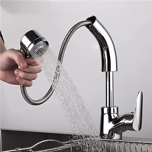 Robinet de cuisine mitigeur d'évier noir mat à bec pivotant extractible réglable