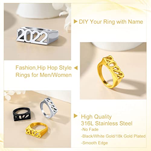 Custom4U Personalized Initial Signet Engraved Ring for Mens - image 5