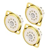 QUARKZMAN 3 Stück Röhrensockel 9 Pins Keramik-Vakuumröhrensockel Ventil 21.5mm Durchmesser für 12AX7 12AU7 ECC83 ECC82 Röhre,Weiß, GZC9-F-3-G
