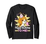 Joyeux anniversaire à moi avec un chien mignon Manche Longue