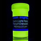 neon nights Glow In The Dark Paint 3.38 fl oz Yellow-Green / Sky-Blue Phosphorescent Self-Luminous Neon Afterglow Color Luminescent (Yellow-Green)