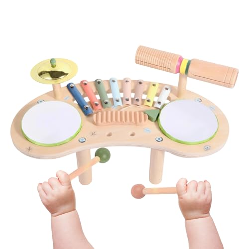 Batería de madera para niños y set de percusión infantil educativo 7 en 1