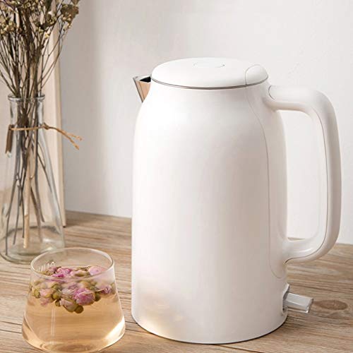 Hervidor eléctrico simple blanco 1.7L acero inoxidable miniatura 4