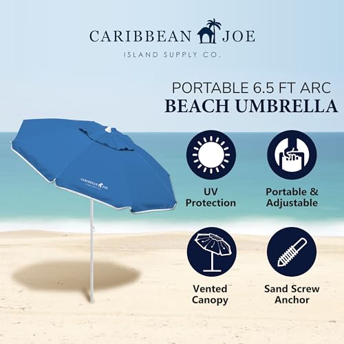Caribbean Joe CJ-TUVC78BL Beach Umbrella, Portable And Adjustable Tilt Sun Umbrella thumb #1