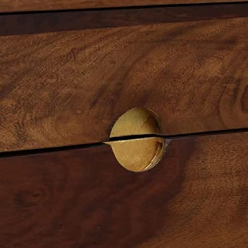 Image of Sheesham Wood Bedside Table for Bedroom|Side Table | Drawer and Storage Cabinet End Table for Living Room | Walnut Finish (Rustic Teak)
