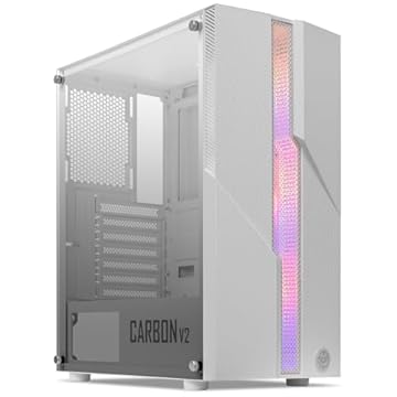 Gabinete Gamer TGT Carbon V2, RGB, Mid-Tower, Lateral De Vidro, Com 3 Fans, Branco, TGT-CBNV2-WH