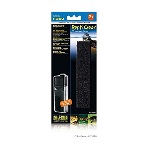 Exo Terra Repti Clear 350 espuma gruesa – 6 filtros en total (3 paquetes con 2 por paquete)