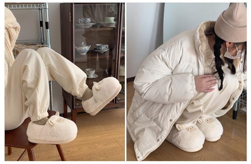 Sheep Slippers Women's Slippers Cute Warm for House Bedroom Sandals Fuzzy Plush Kawaii Slides Slip-on Swollen Feet Slippers Wide Non-Slip Indoor Outdoor Shoes Flip Flop4