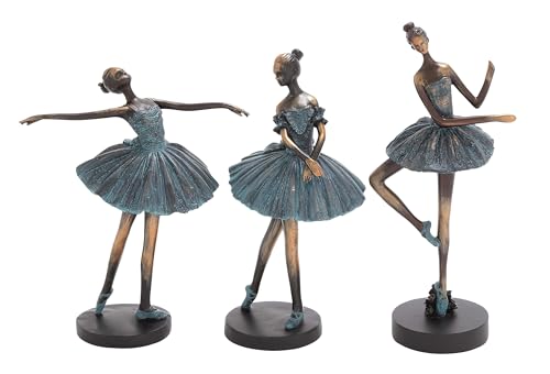 Set de 3 esculturas decorativas bailarina 6x4x12 in miniatura 1