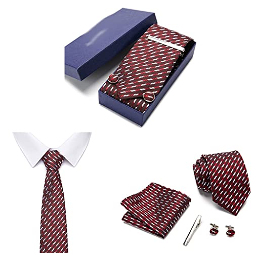 Set de corbata de seda 7.5 cm para boda con accesorios