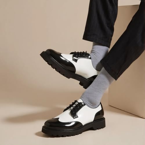 DRASEX Mens Dress Socks Classic Lightweight Solid & Patterned Breathable Combed Cotton Business Casual Crew Socks3