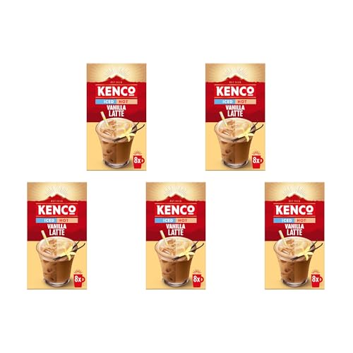 Kenco Iced Hot Vanilla Latte Sachets x8 (Pack of 5 Total 40 Sachets)