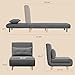 Aiho 3 in 1 Sleeper Chair Bed, Convertible Chair Bed Futon Sofa with Adjustable Backrest, Accent Chair for Apartment/Bedroom/Office, Dark Grey