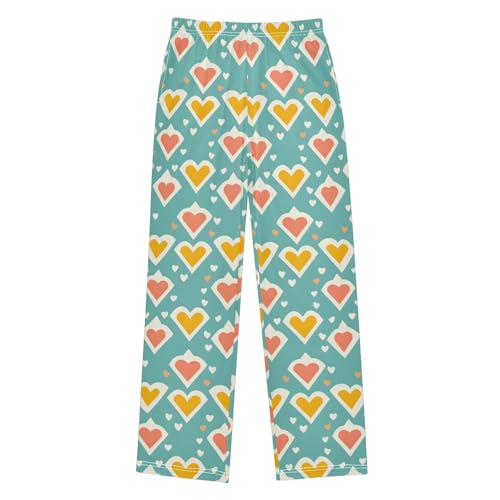 Pajama Pants Love Blue Orange Yellow PJ Bottoms Sleepwear Lounge Sleep Pant with Pockets
