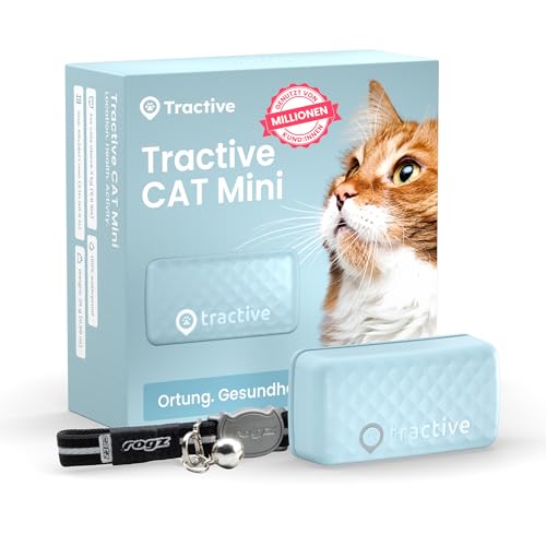 Tractive CAT Mini GPS Tracker für Katzen | Marktführer | Live-Ortung | Positionsverlauf | Gesundheitswarnungen | Aktivitätstracking | Halsband...