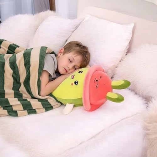 Image of VanityX Cute Plushed Funky Plushie Soft Avocado with Cap Pillow Cuddly Soft Toy Stuffed Doll Toy for Home, Office, Nursery Beds, Kids Room (Size 35 Cm)