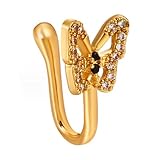 Gefertigt aus Edelstahl und verziert mit einem Diamantenimitat, glänzt dieser Nasenclip sowohl in goldenen als auch in roségoldenen Farbtönen und sorgt für Langlebigkeit und eine bequeme Passform für jede Nasenform.