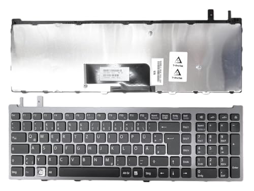 T-ProTek Allemand Clavier noir avec cadre gris compatible avec Sony Vaio PCG-8131M