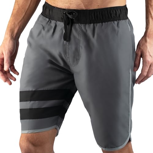 Image of Kanu Surf Men's Big Viper Extended Size Stripe Swim Trunk