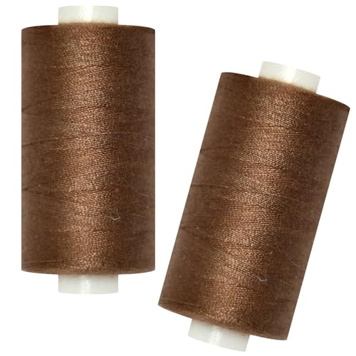 All Purpose Sewing Thread-2 Spools of Hand Polyester Sewing Thread for Sewing Machine for Hand and Machine Sewing(Brown 2 spools)