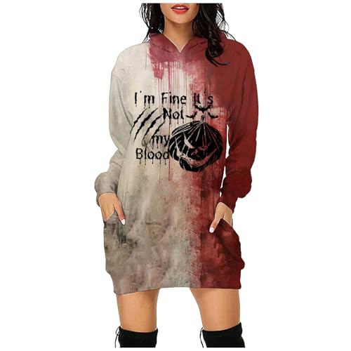 Vestido jersey Halloween mujer cómodo con bolsillos para evitar disfraces incómodos