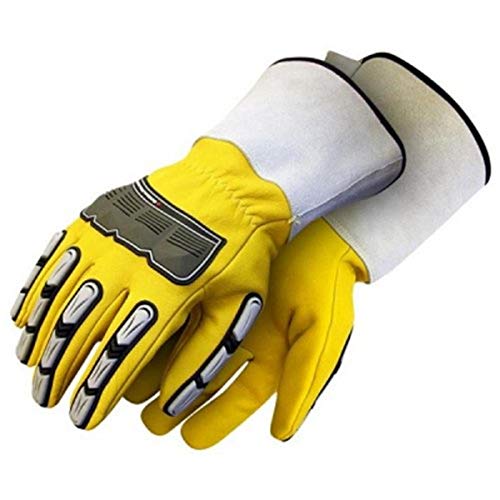 Bob Dale 20-9-10696-M Grain Gauntlet with Back Hand Protection, C-100 Thiosulfate, Medium, Yellow
