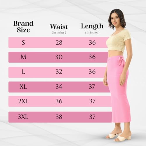 Image of TRASA Womens Saree Shapewear Petticoat, Cotton Lycra Petticoat, Skirts for Women, Shape Wear Dress for Saree