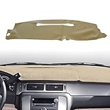 Dashboard Dash Cover Mat Compatible with 1997-2000 Chevy Chevrolet Silverado/GMC C1500 C2500 C3500 K1500 K2500 K3500, 1997-1999 GMC Yukon/Chevy Tahoe 1999-2000 Cadillac Escalade Dash Cover Beige