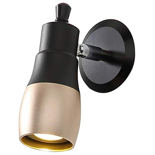 Preisvergleich Produktbild LED Wandleuchte Nachttischlampe Einstellbare Glühbirne Lampe Schlafzimmer Kreative Schwarz + Gold Design Aluminium Lampe Wandleuchte E27 Retro Industrie Wandstrahler Wohnzimmer Arbeitszimmer Flur Lamp