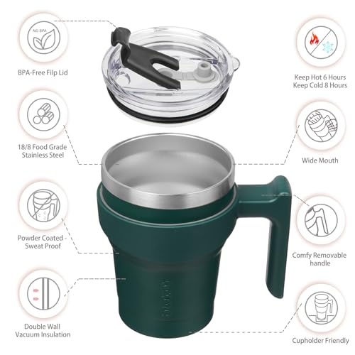 Image of BJPKPK 10 oz Mini Tumbler with Lid, Straw & Handle, Insulated Steel Cup