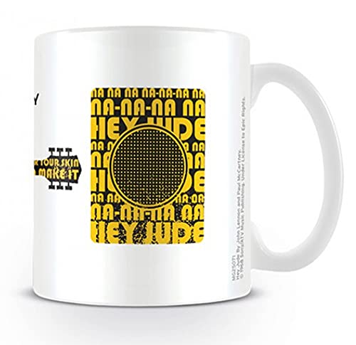 1art1 The Beatles Lyrics By Lennon & Mccartney, Hey Jude, Guitar Tasse À Café Mug 9×8 cm - Les Beatles, Paul McCartney, John Lennon, RIngo Starr, George Harrison 1art1 The Beatles Lyrics By Lennon & Mccartney, Hey Jude, Guitar Tasse À Café Mug 9x8 cm