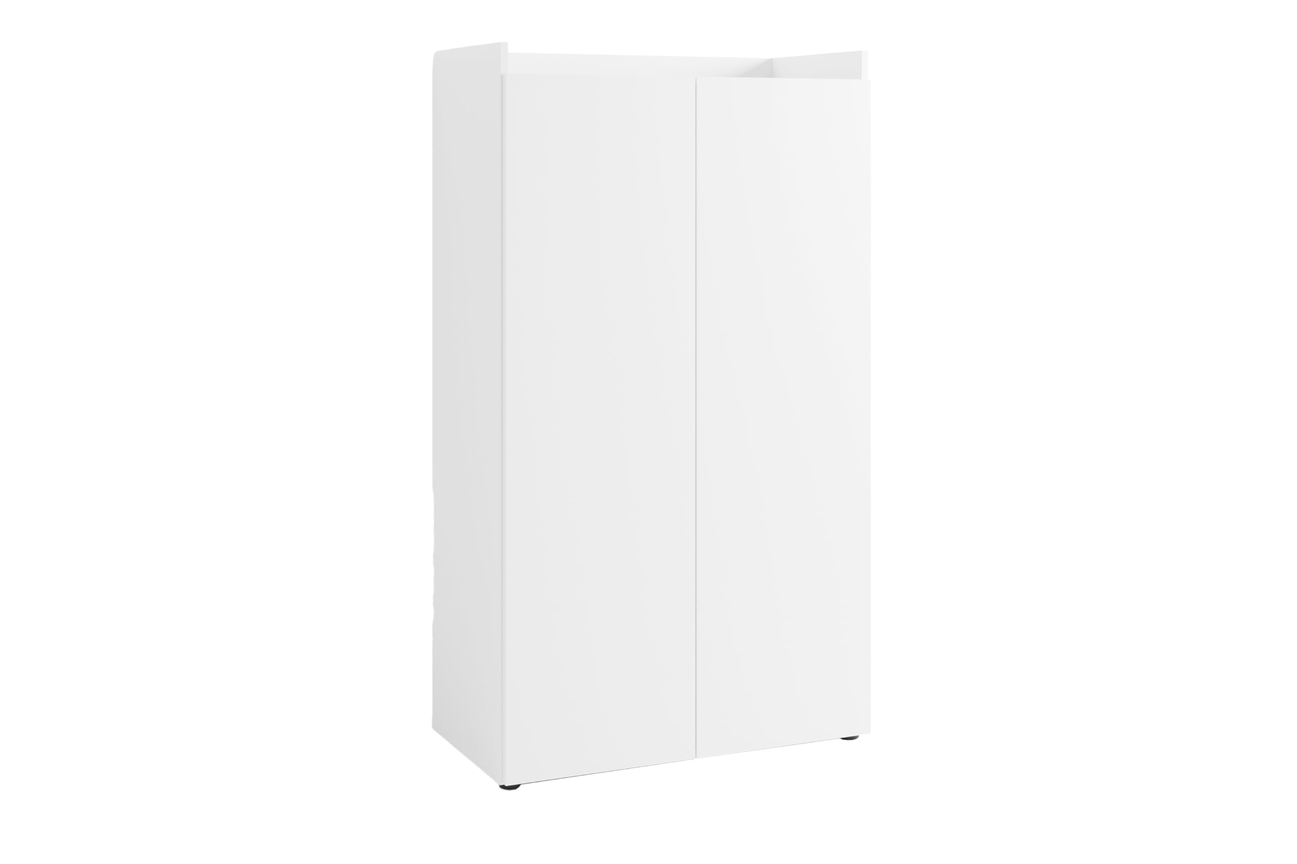 byLIVING Sekretär Janne, Grifflos, Sekretär Mattweiß, B 80, H 141, T 40 cm | Office-Schrank mit 2 Türen, platzsparend