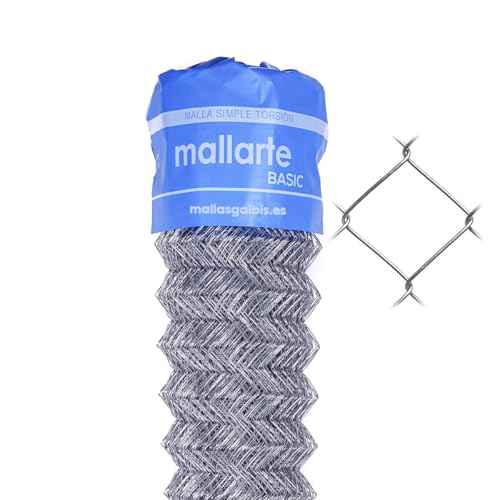 MALLARTE | Malla Simple Torsion Mallarte Basic 50/13/100 | Rollo de: 25m | Color: Gris | Diámetro: 2.05mm